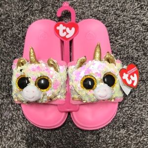 TY Slip on sandals, pink, size small 11-13